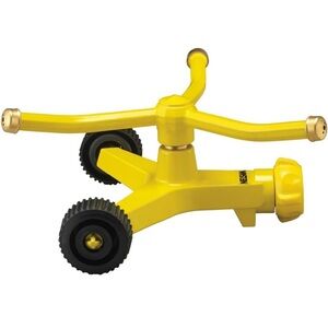 Nelson Three-Arm Square Pattern Spray Whirling Sprinkler with Metal Wheel Base
